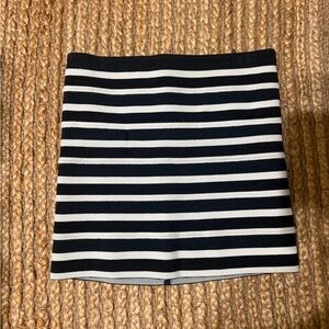 H&M Black and White Striped Mini Skirt